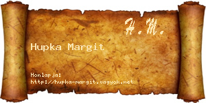 Hupka Margit névjegykártya